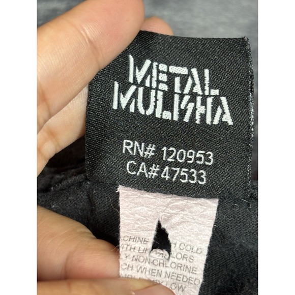 Vintage Metal Mulisha T-Shirt Size 2X Black Grunge Big Logo‎  Y2K thrashed - Picture 7 of 11
